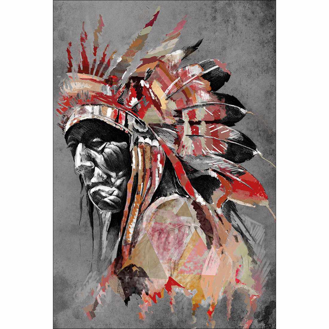 Rainbow Chief Left, Rusty Canvas Art-Canvas-Wall Art Designs-45x30cm-Canvas - No Frame-Wall Art Designs