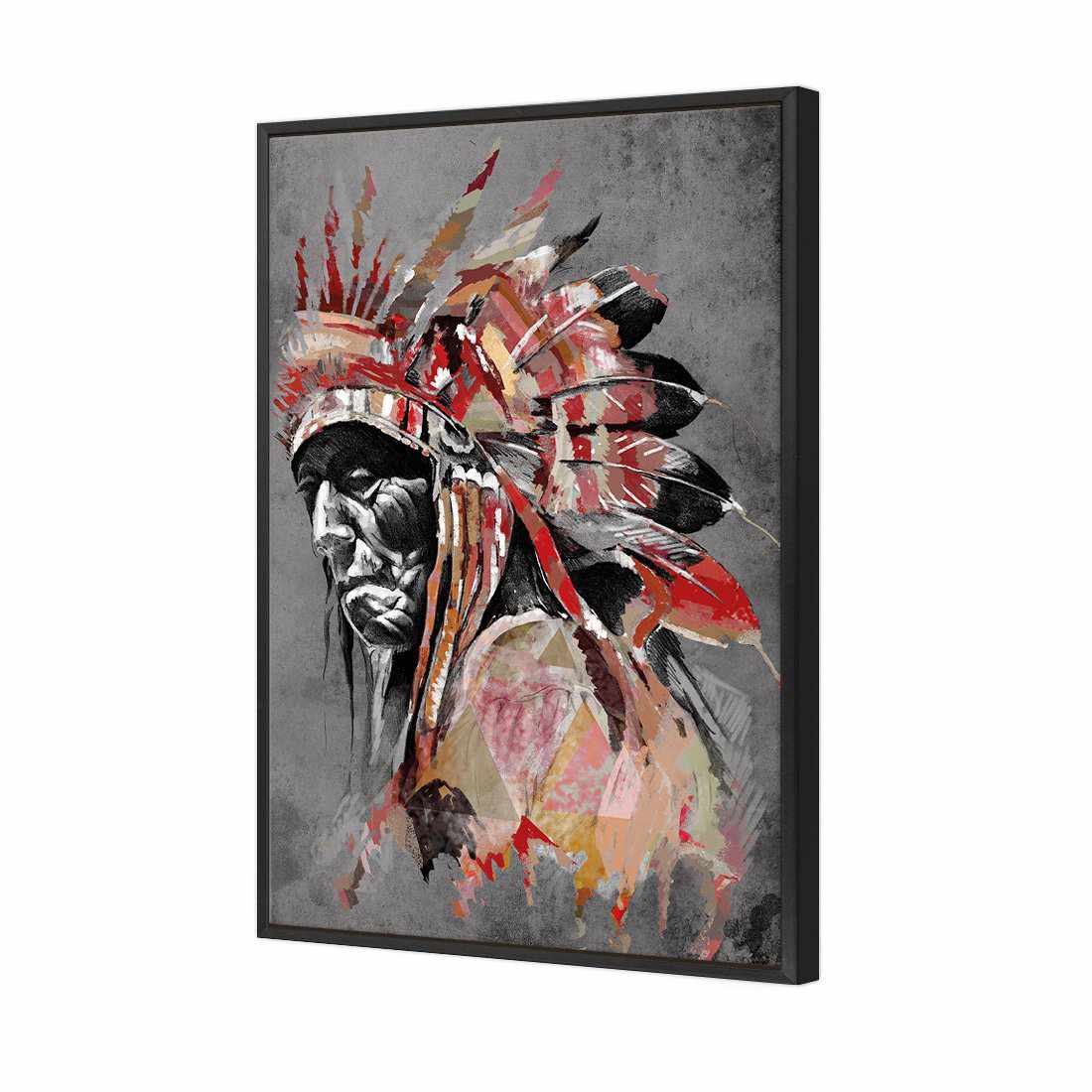 Rainbow Chief Left, Rusty Canvas Art-Canvas-Wall Art Designs-45x30cm-Canvas - Black Frame-Wall Art Designs