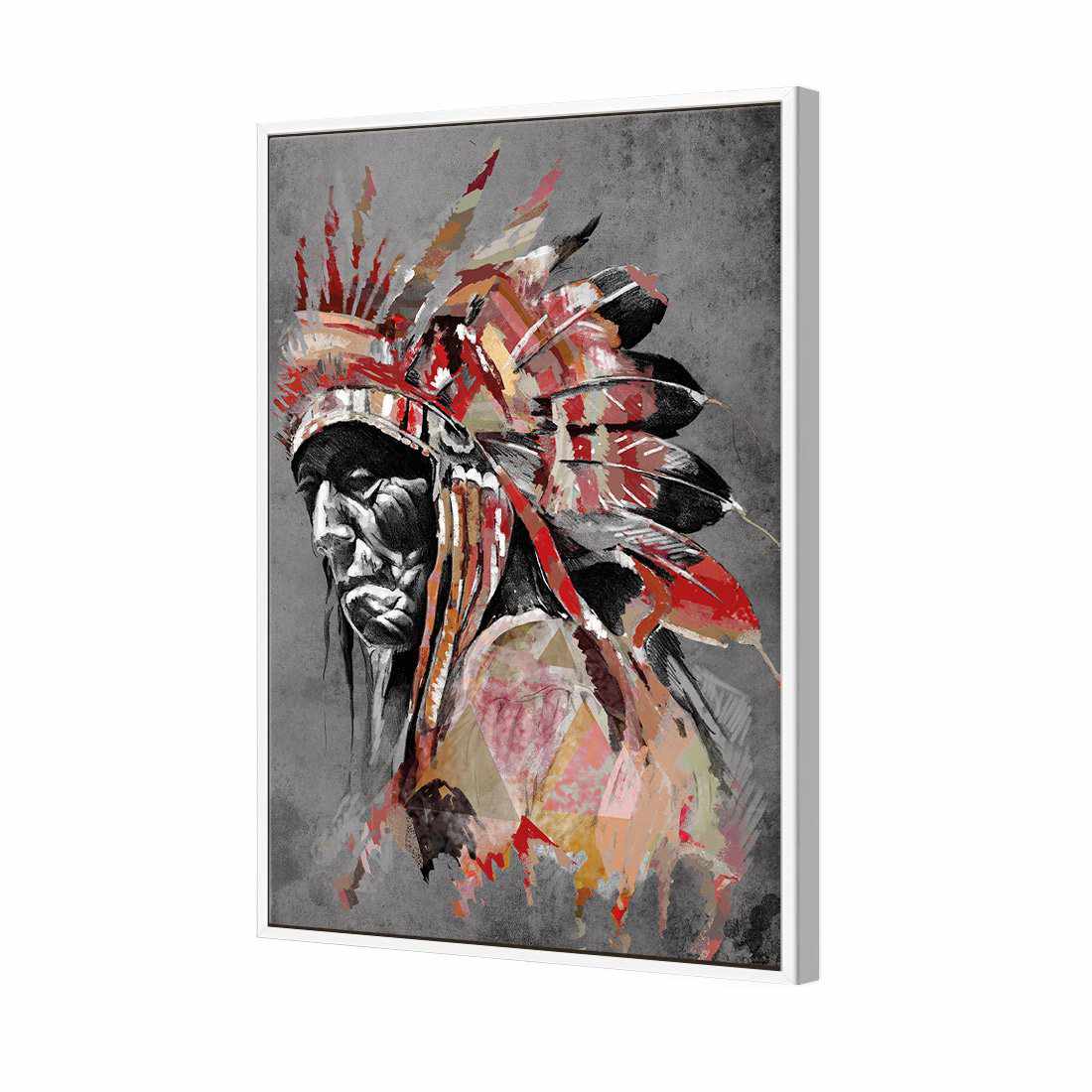 Rainbow Chief Left, Rusty Canvas Art-Canvas-Wall Art Designs-45x30cm-Canvas - White Frame-Wall Art Designs