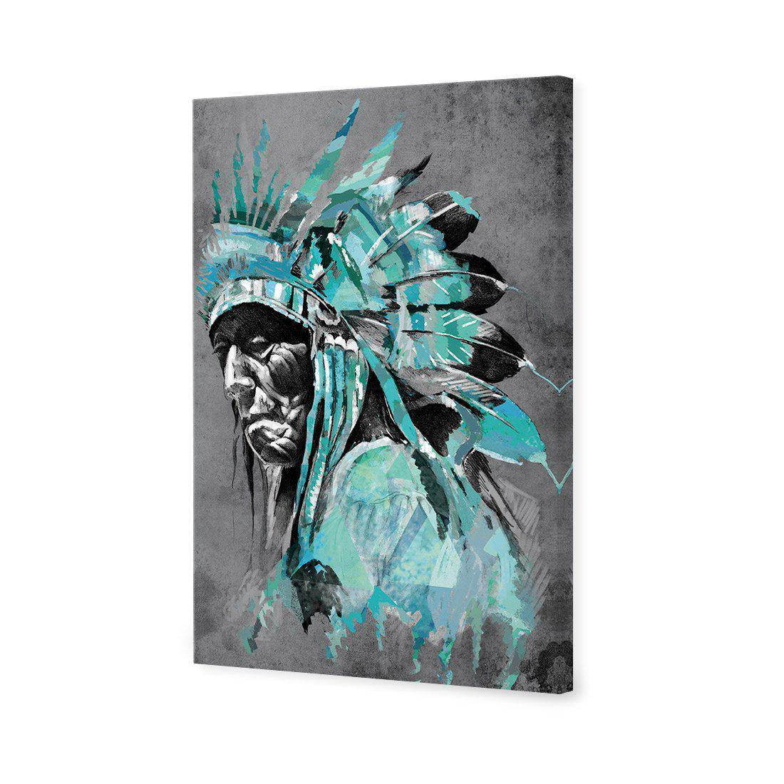 Rainbow Chief Left, Teal Canvas Art-Canvas-Wall Art Designs-45x30cm-Canvas - No Frame-Wall Art Designs