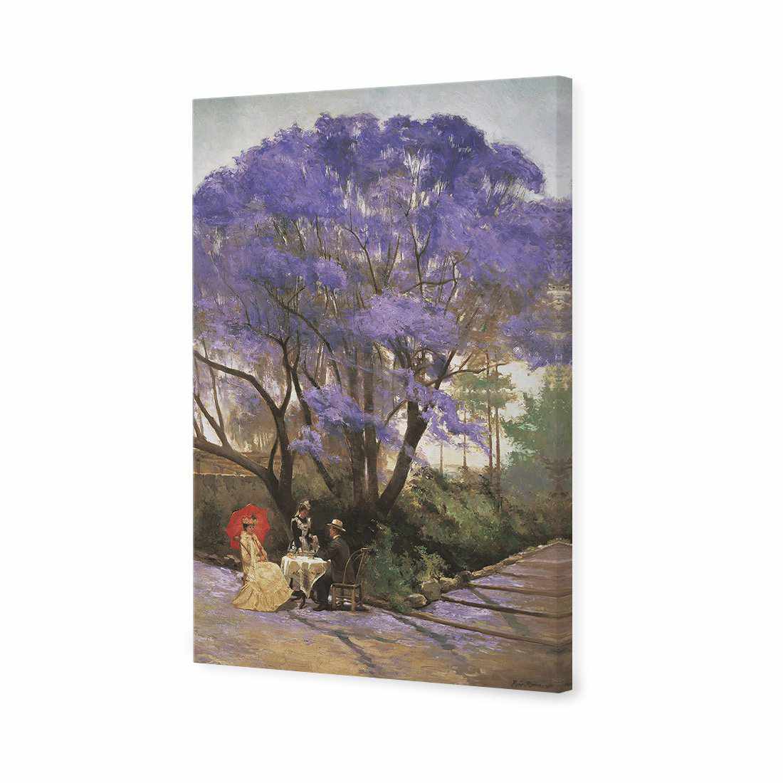 Under The Jacaranda by Godfrey Rivers Canvas Art-Canvas-Wall Art Designs-45x30cm-Canvas - No Frame-Wall Art Designs