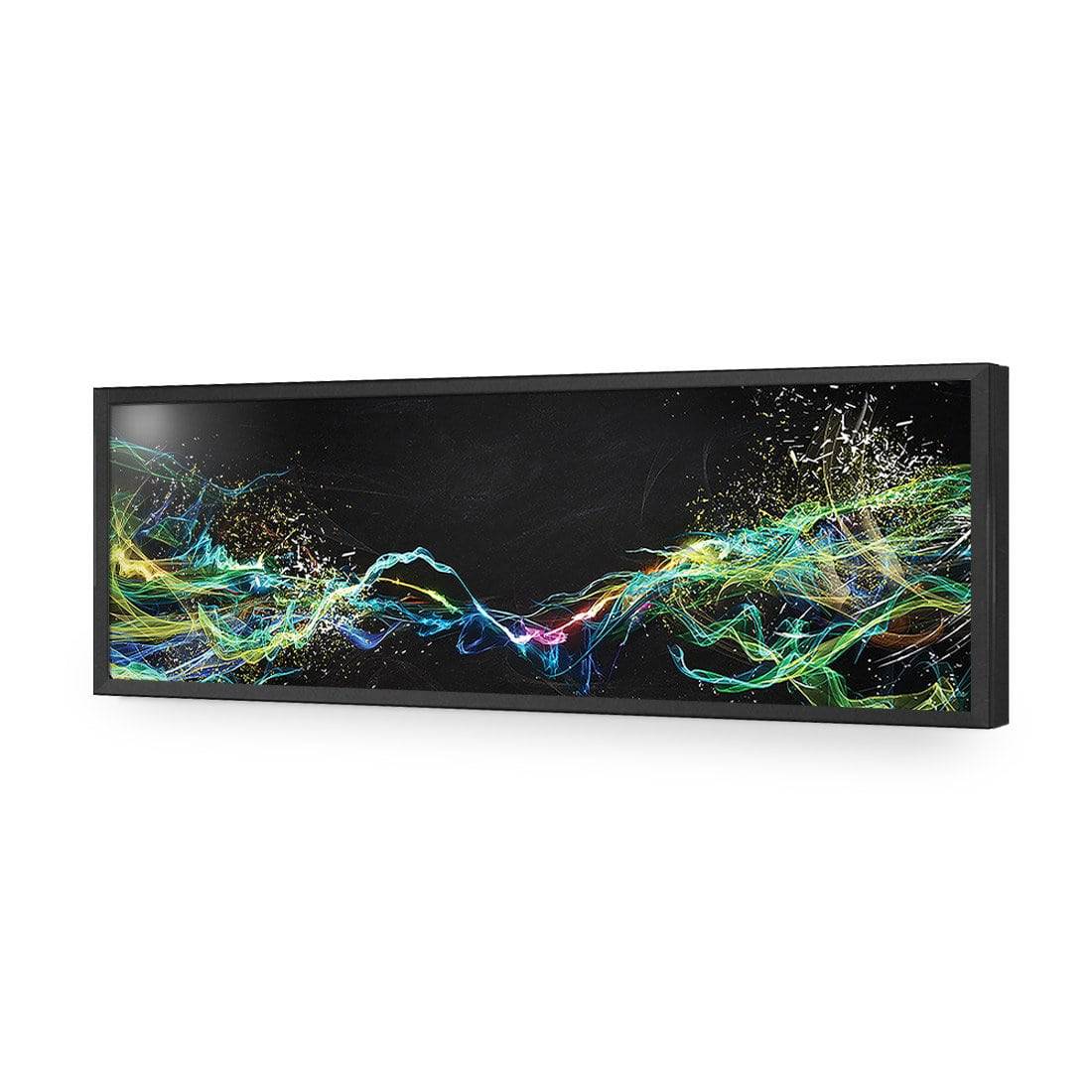 Electricity On Black, Long-Acrylic-Wall Art Design-Without Border-Acrylic - Black Frame-60x20cm-Wall Art Designs