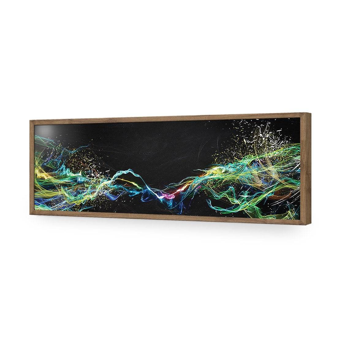Electricity On Black, Long-Acrylic-Wall Art Design-Without Border-Acrylic - Natural Frame-60x20cm-Wall Art Designs