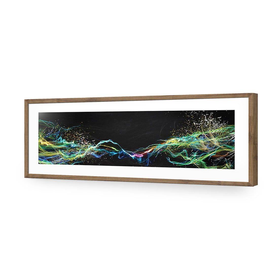 Electricity On Black, Long-Acrylic-Wall Art Design-With Border-Acrylic - Natural Frame-60x20cm-Wall Art Designs