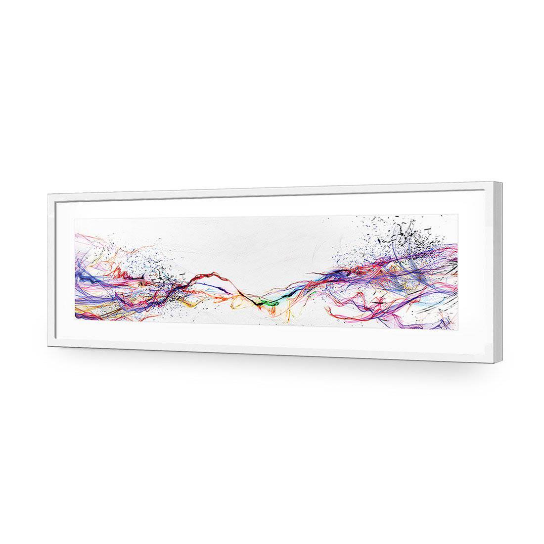 Electricity On Black, Inverted, Long-Acrylic-Wall Art Design-With Border-Acrylic - White Frame-60x20cm-Wall Art Designs