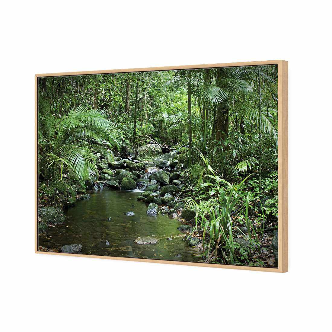Mossman River In Daintree Rainforest, Rectangle | Classic Canvas | Floating Frame | Oak