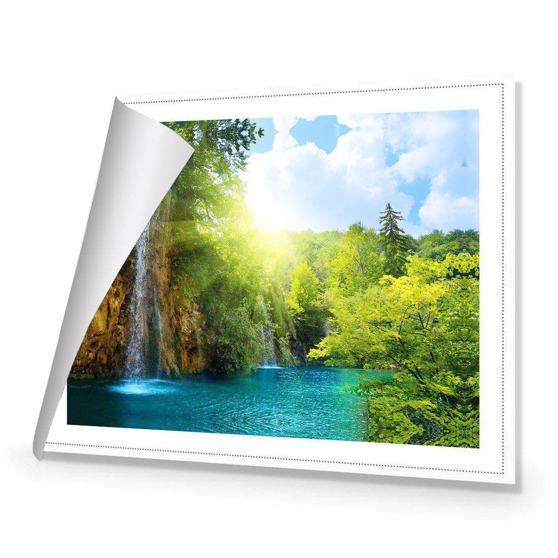 Summer Waterfall Canvas Art-Canvas-Wall Art Designs-45x30cm-Rolled Canvas-Wall Art Designs