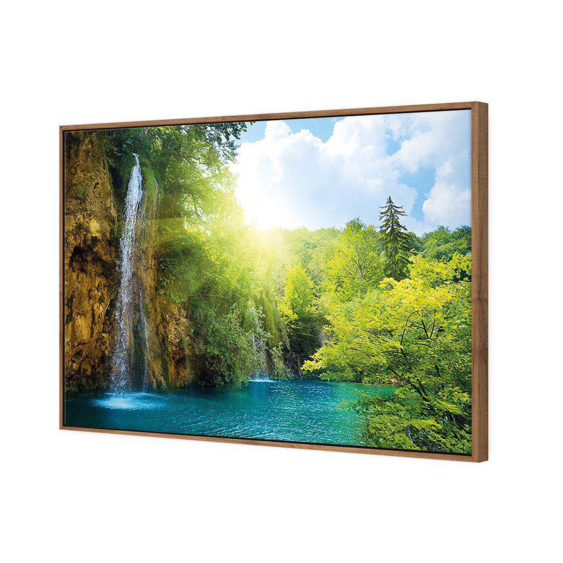 Summer Waterfall Canvas Art-Canvas-Wall Art Designs-45x30cm-Canvas - Natural Frame-Wall Art Designs