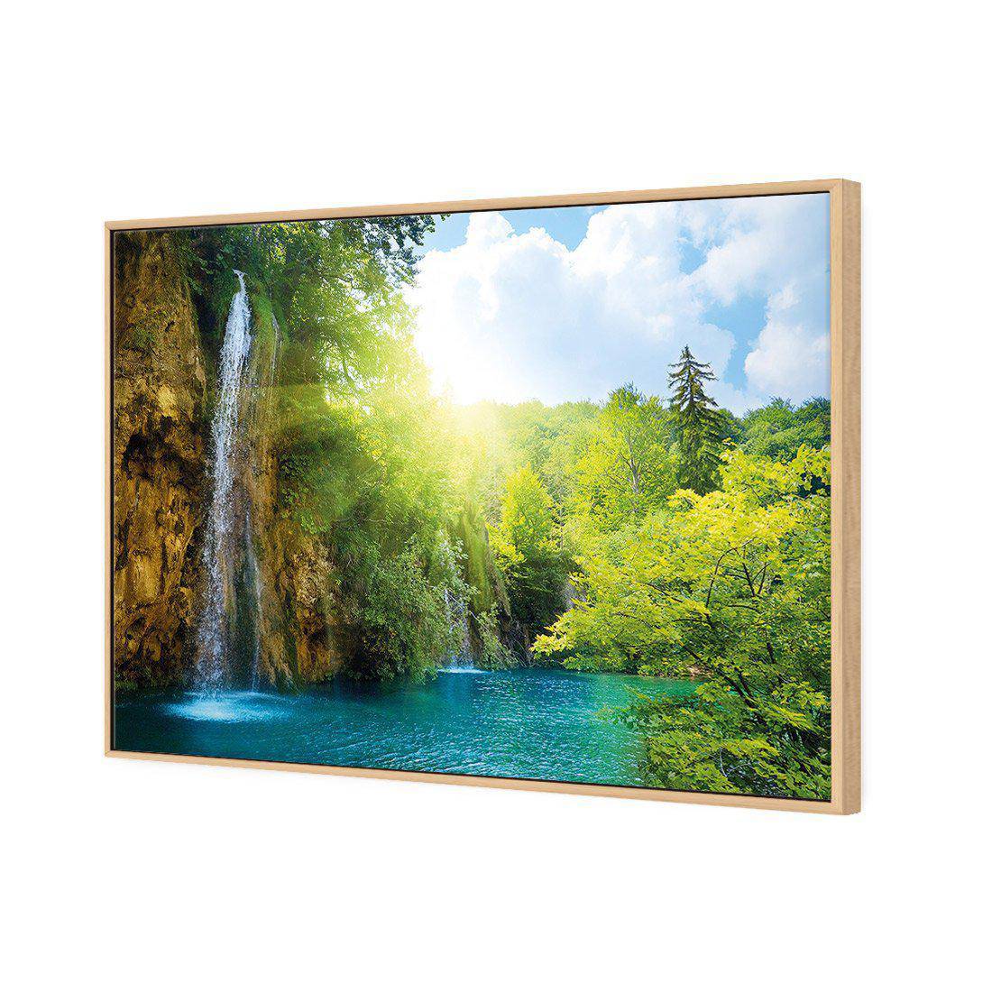 Summer Waterfall Canvas Art-Canvas-Wall Art Designs-45x30cm-Canvas - Oak Frame-Wall Art Designs