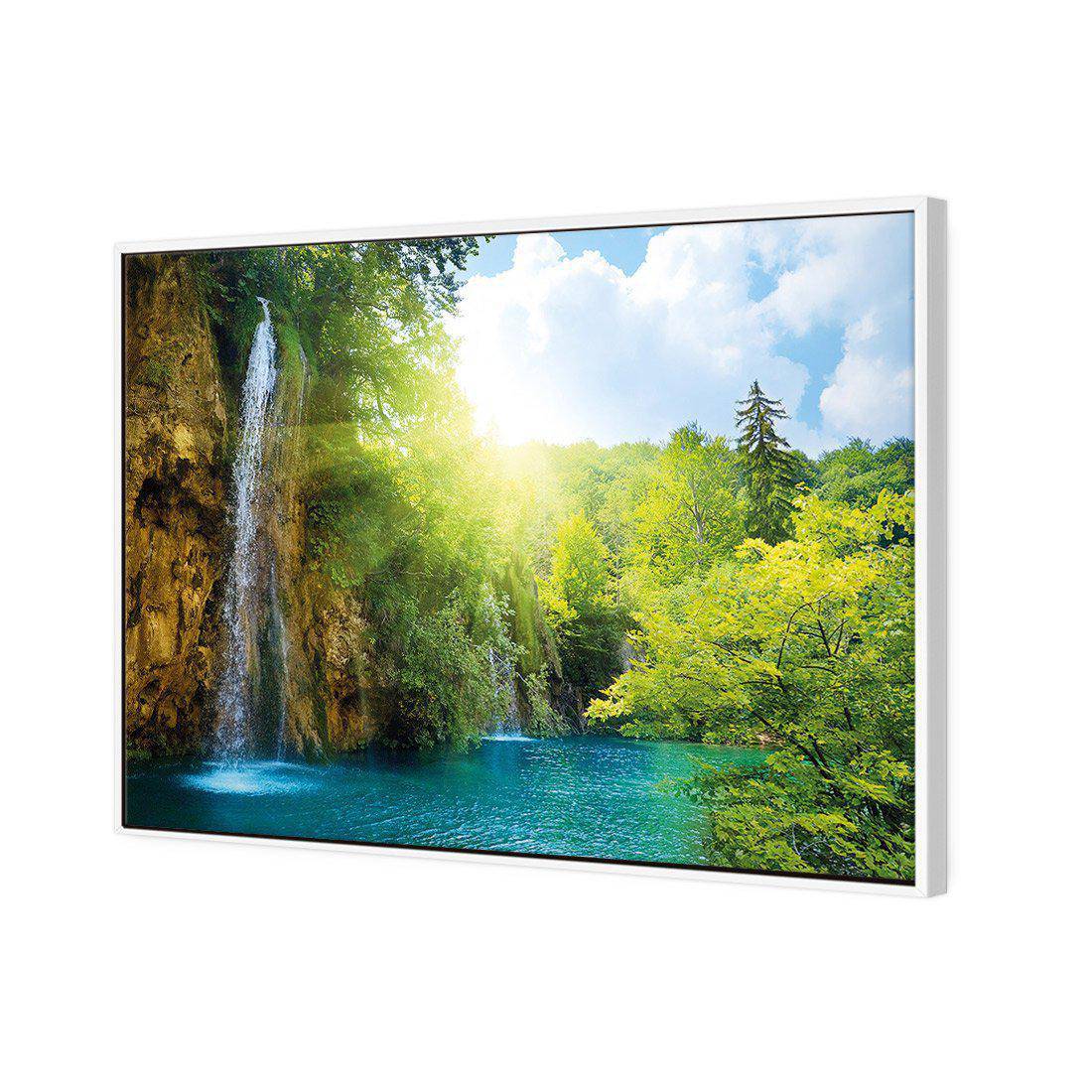 Summer Waterfall Canvas Art-Canvas-Wall Art Designs-45x30cm-Canvas - White Frame-Wall Art Designs