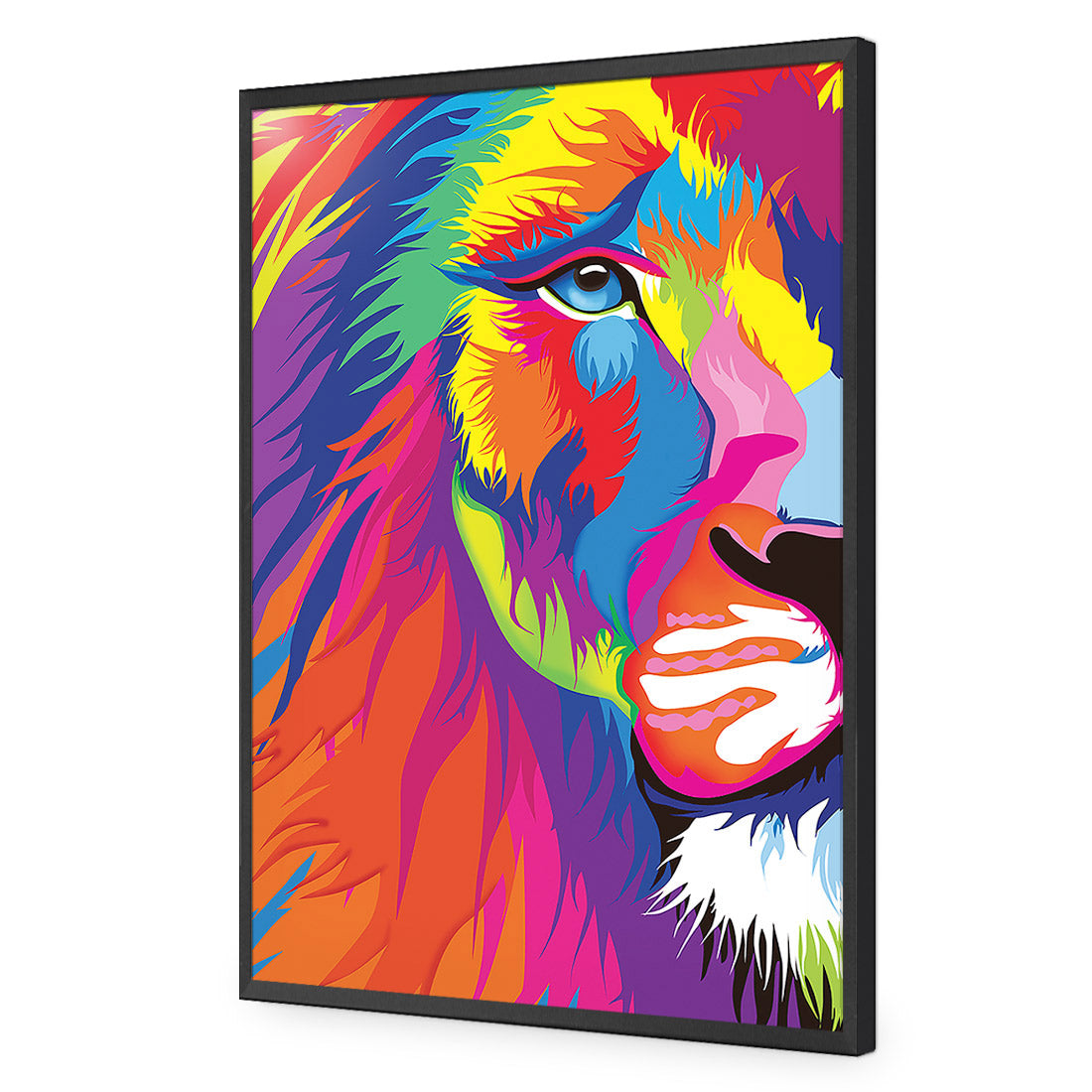 Magnificent Lion | Classic Acrylic | Flat Frame No Border | Black