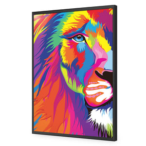 Magnificent Lion | Classic Acrylic | Flat Frame No Border | Black