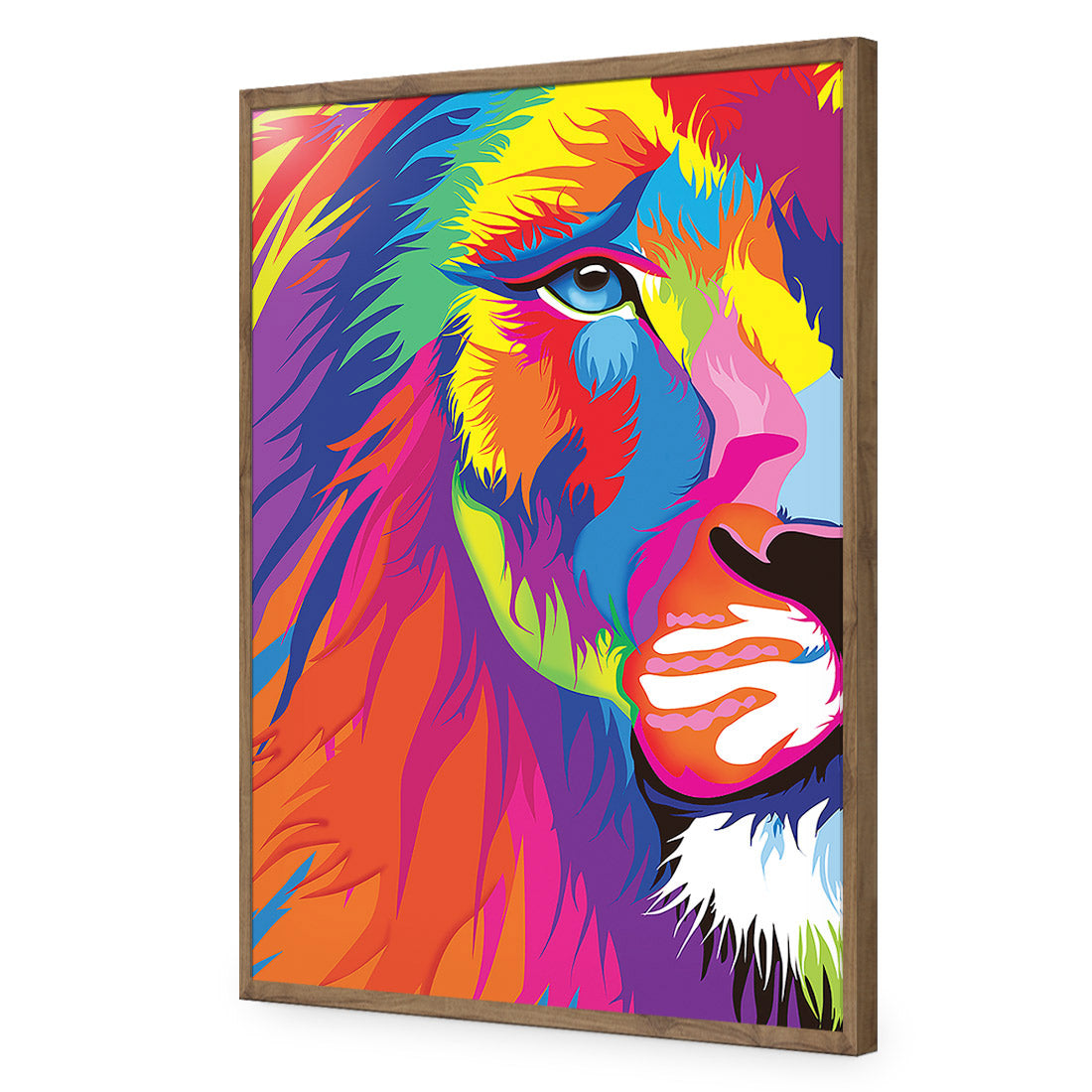 Magnificent Lion | Classic Acrylic | Flat Frame No Border | Natural