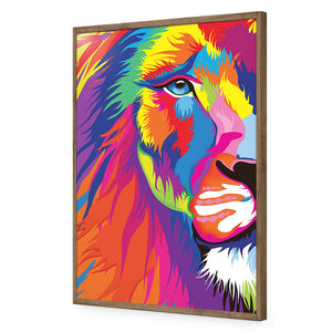 Magnificent Lion | Classic Acrylic | Flat Frame No Border | Natural