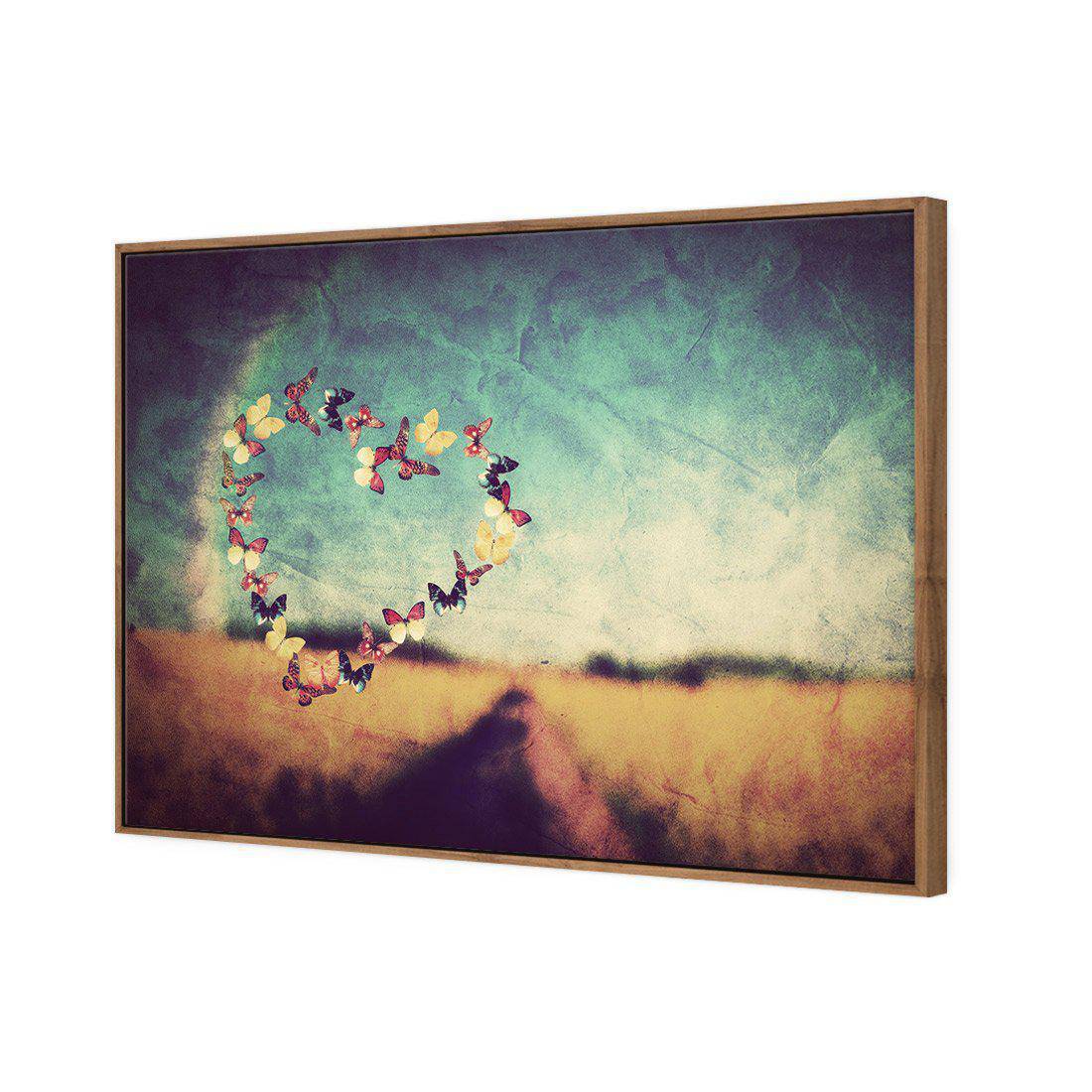 Heart Of Butterflies Canvas Art-Canvas-Wall Art Designs-45x30cm-Canvas - Natural Frame-Wall Art Designs