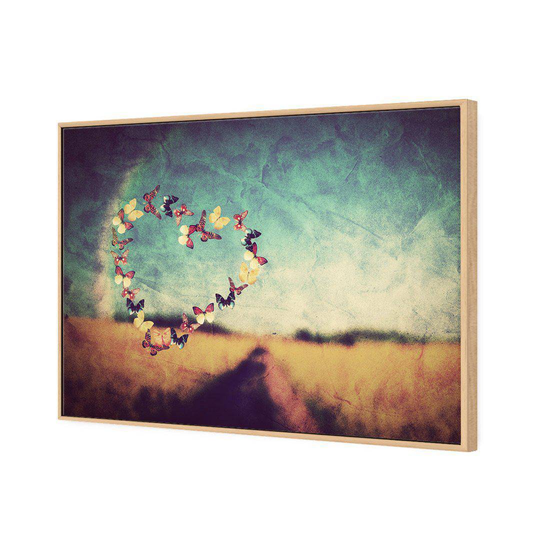 Heart Of Butterflies Canvas Art-Canvas-Wall Art Designs-45x30cm-Canvas - Oak Frame-Wall Art Designs