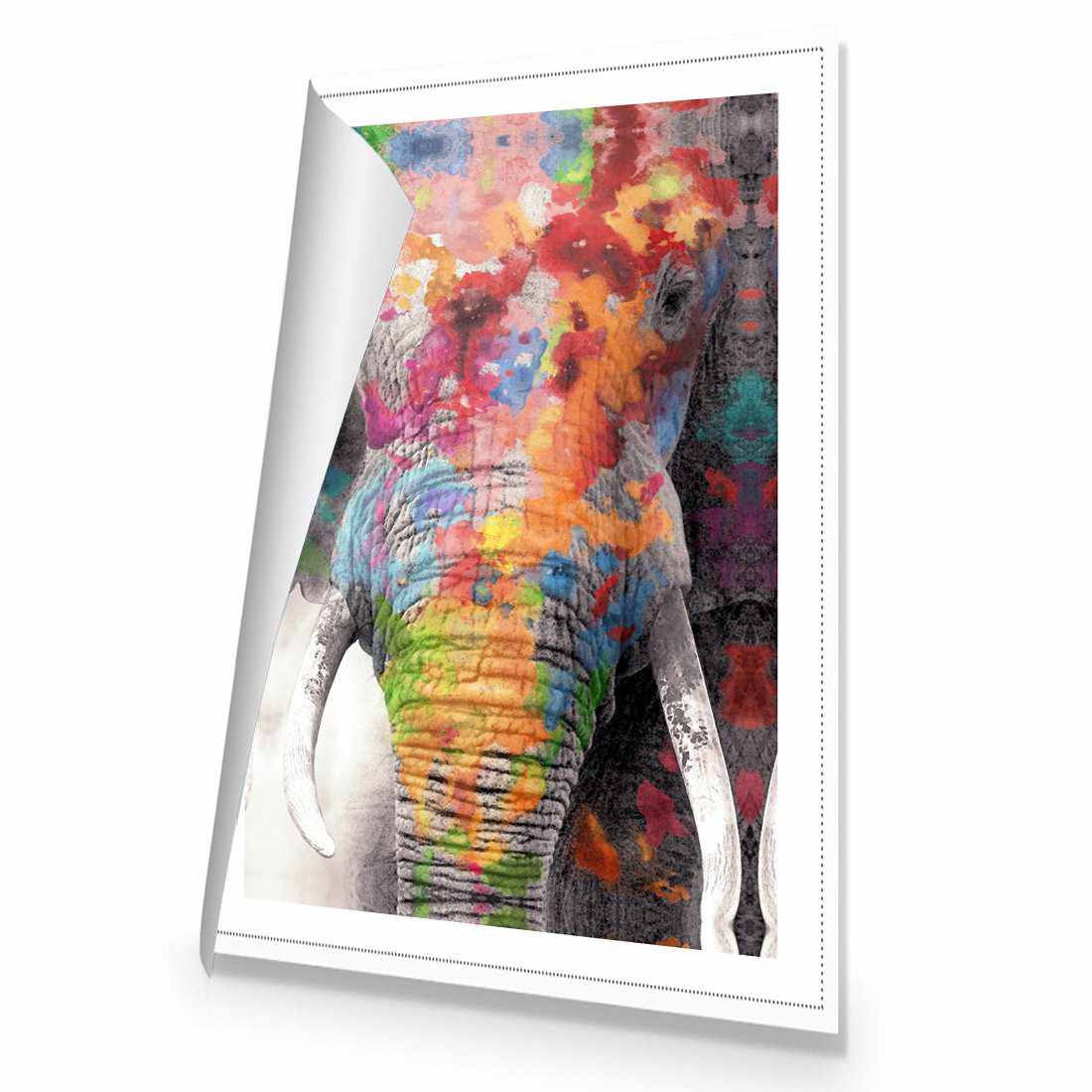 Rainbow Elephant Canvas Art-Canvas-Wall Art Designs-45x30cm-Rolled Canvas-Wall Art Designs
