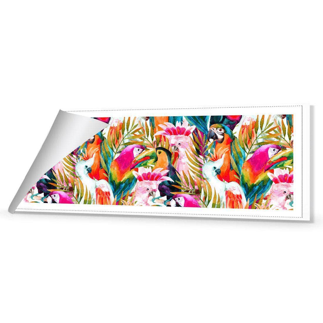 Parrots & Palms Canvas Art-Canvas-Wall Art Designs-60x20cm-Rolled Canvas-Wall Art Designs