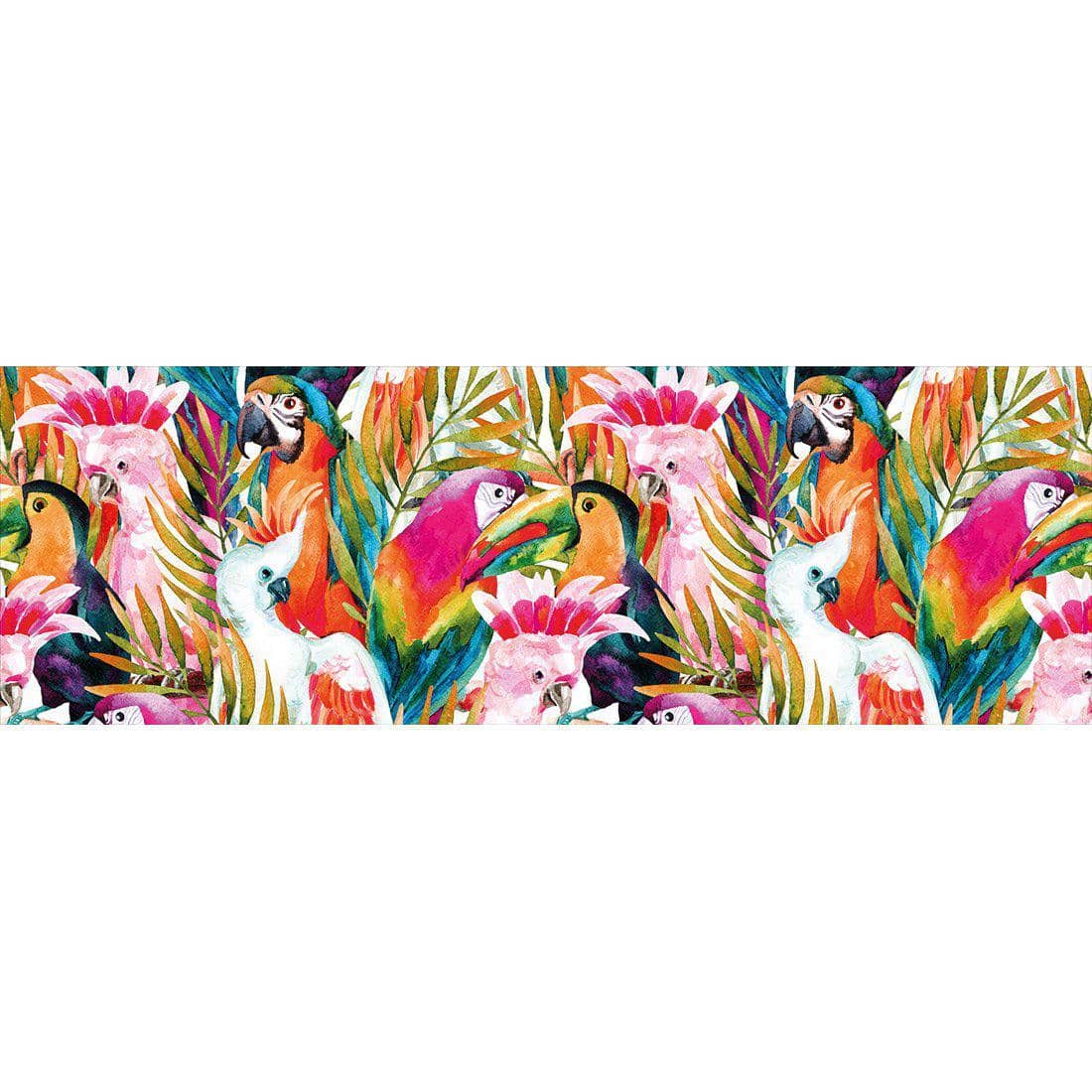 Parrots & Palms Canvas Art-Canvas-Wall Art Designs-60x20cm-Canvas - No Frame-Wall Art Designs