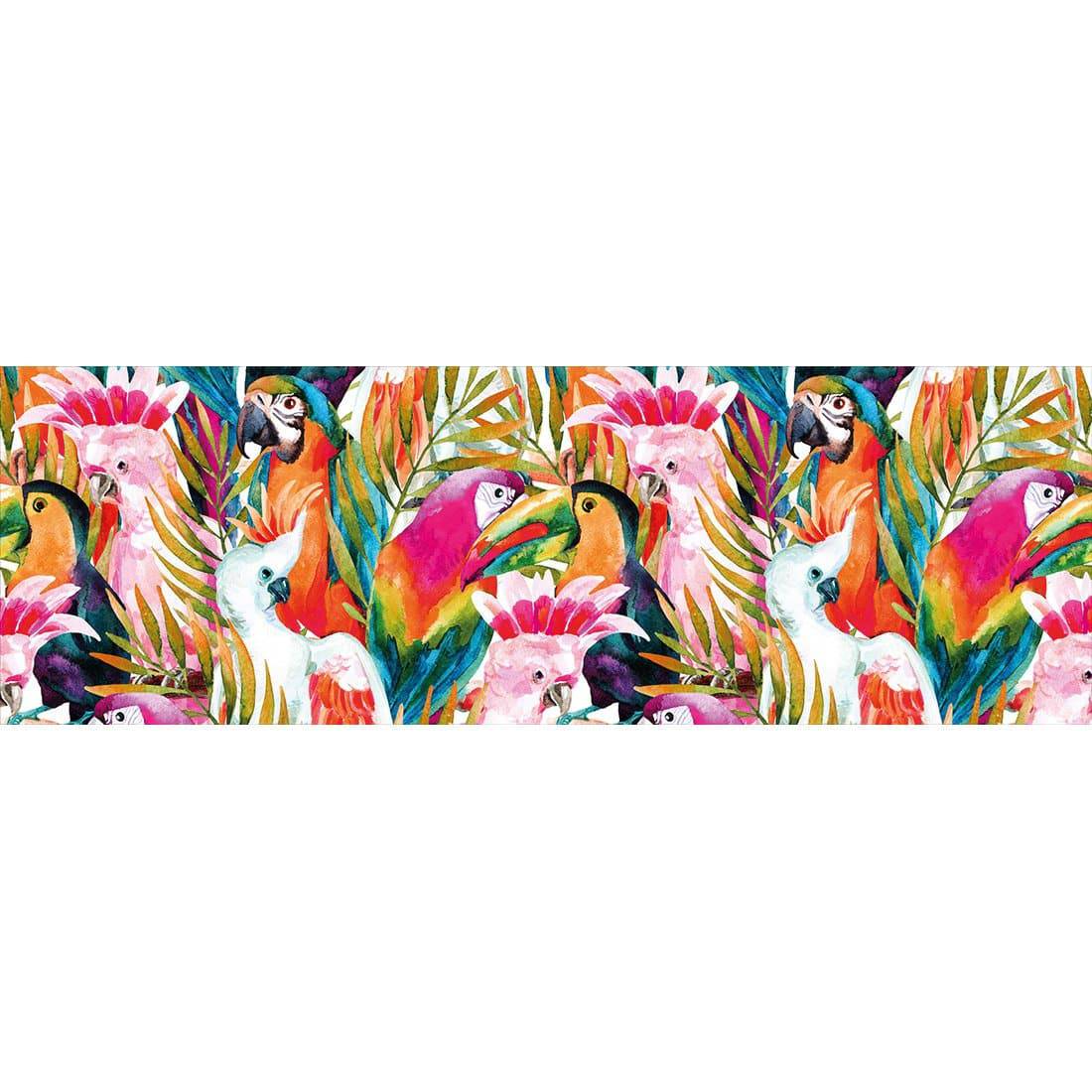 Parrots & Palms, Long-Acrylic-Wall Art Design-With Border-Acrylic - No Frame-60x20cm-Wall Art Designs