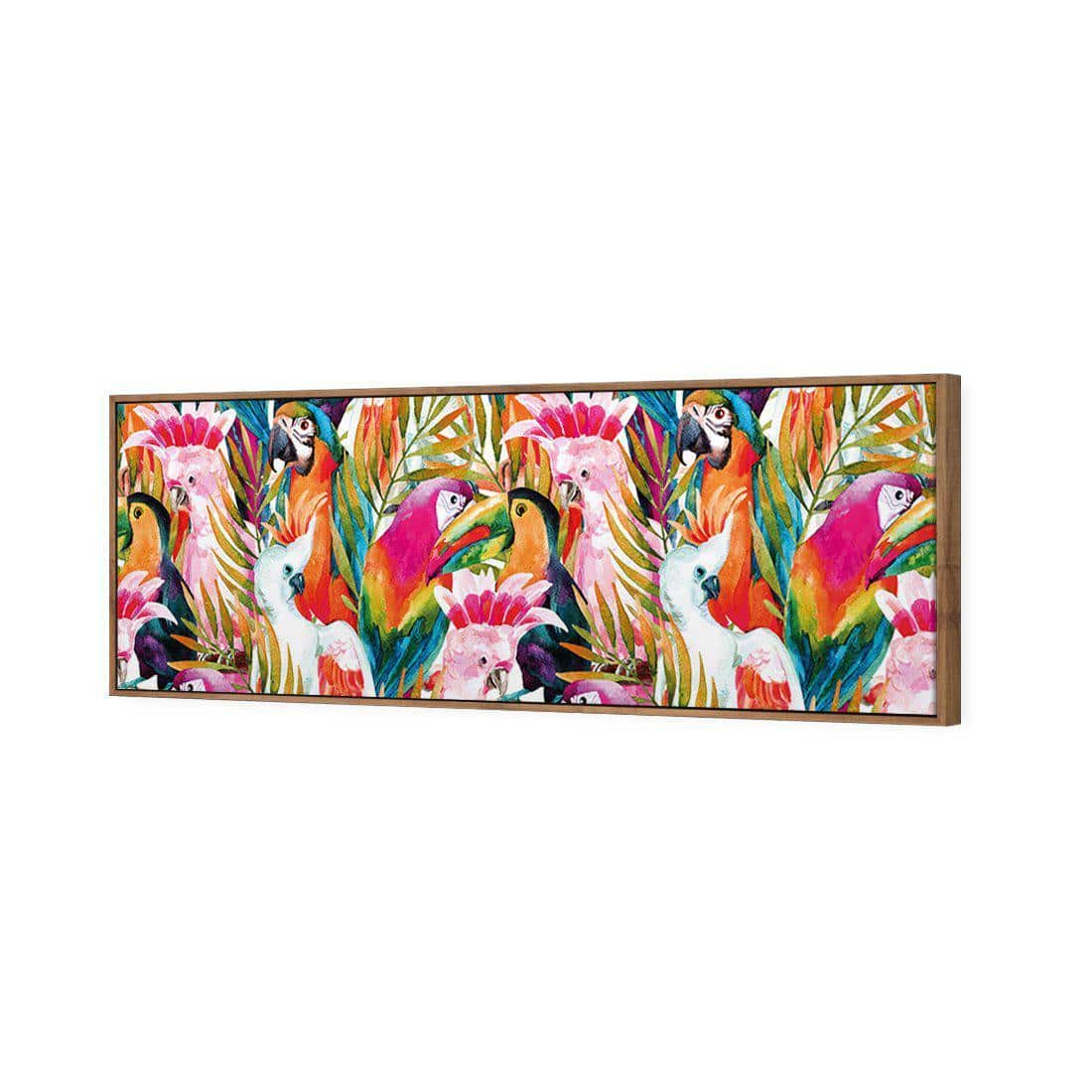 Parrots & Palms Canvas Art-Canvas-Wall Art Designs-60x20cm-Canvas - Natural Frame-Wall Art Designs