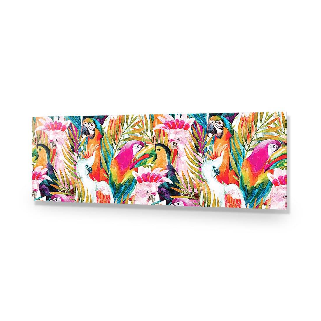 Parrots & Palms, Long-Acrylic-Wall Art Design-Without Border-Acrylic - No Frame-60x20cm-Wall Art Designs