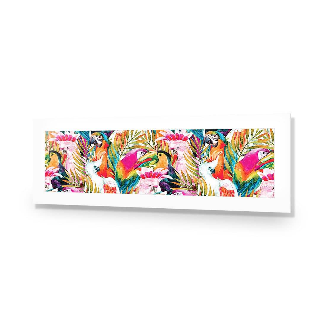 Parrots & Palms, Long-Acrylic-Wall Art Design-With Border-Acrylic - No Frame-60x20cm-Wall Art Designs