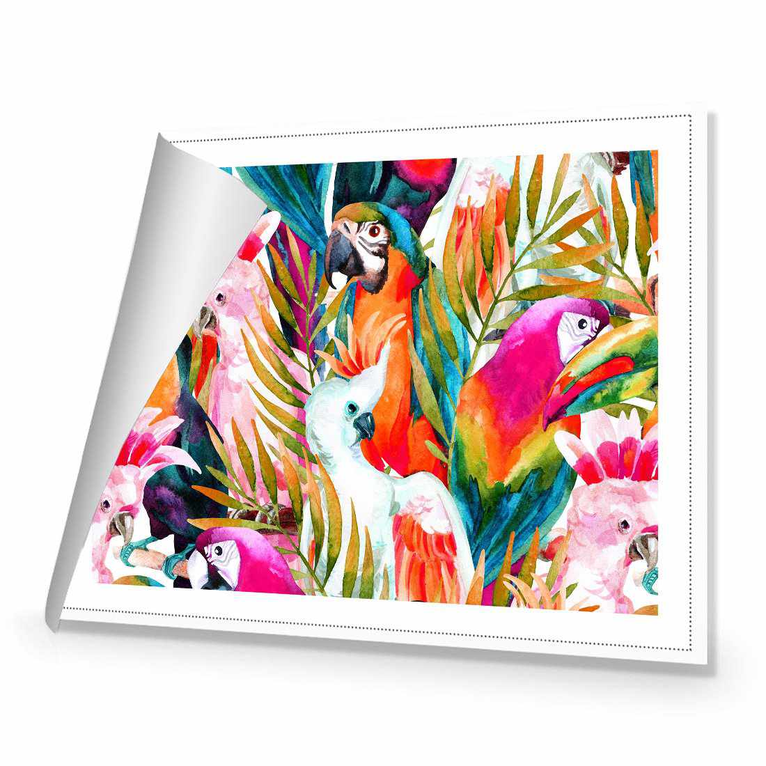 Parrots & Palms Canvas Art-Canvas-Wall Art Designs-45x30cm-Rolled Canvas-Wall Art Designs