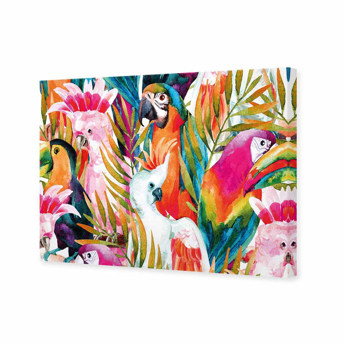 Parrots & Palms Canvas Art-Canvas-Wall Art Designs-45x30cm-Canvas - No Frame-Wall Art Designs
