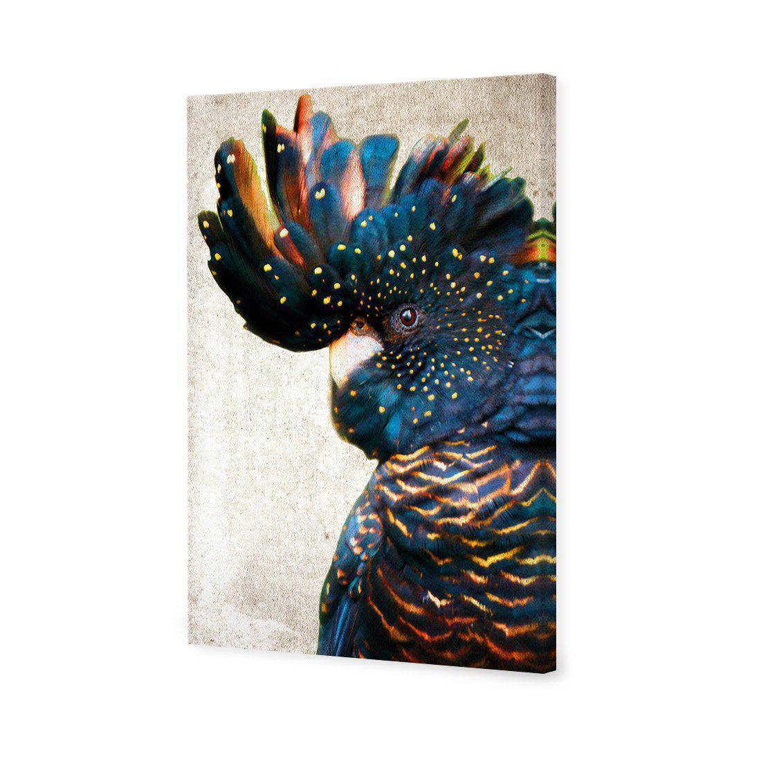 Black Cockatoo Side, Grunge Canvas Art-Canvas-Wall Art Designs-45x30cm-Canvas - No Frame-Wall Art Designs