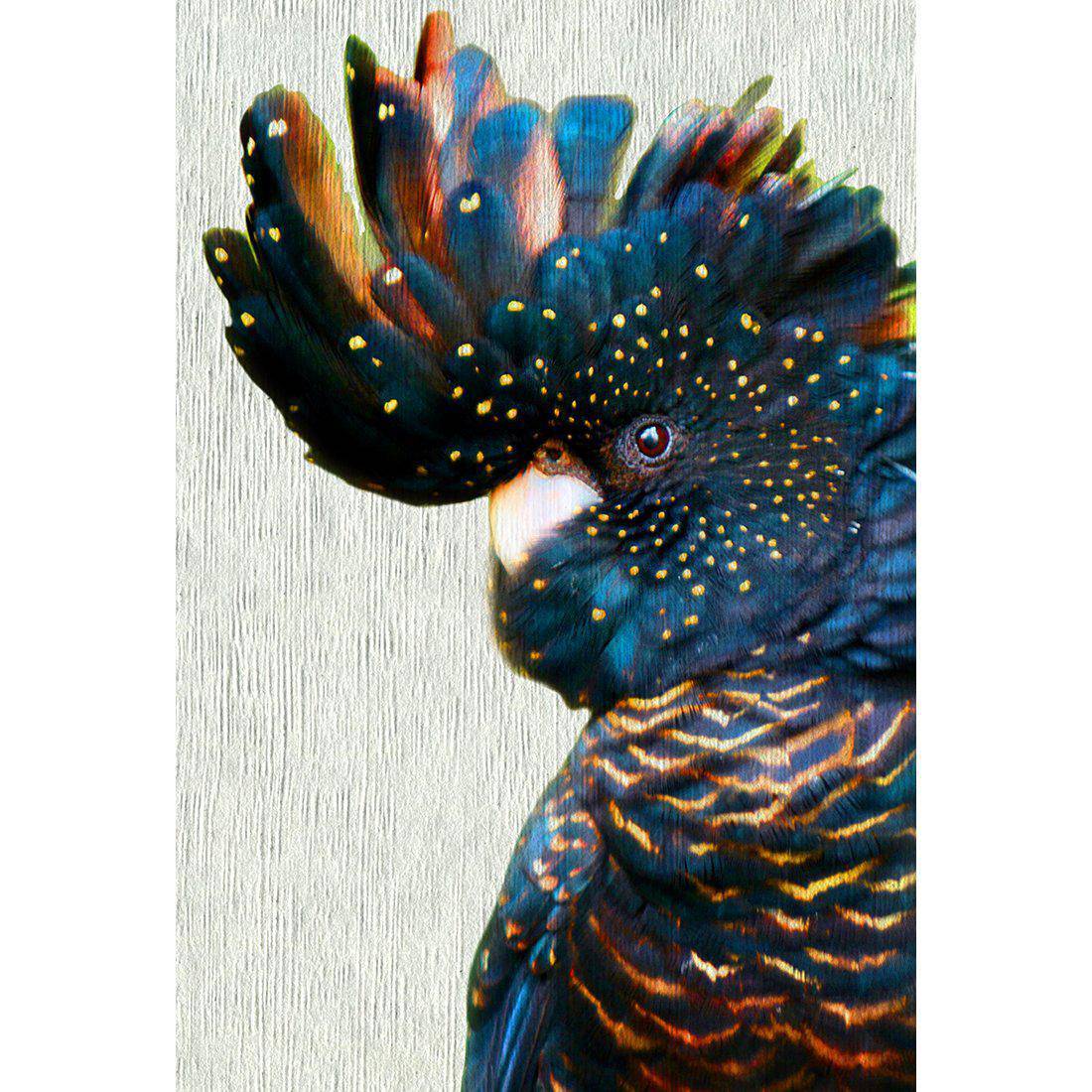 Black Cockatoo Side, Paper Canvas Art-Canvas-Wall Art Designs-45x30cm-Canvas - No Frame-Wall Art Designs