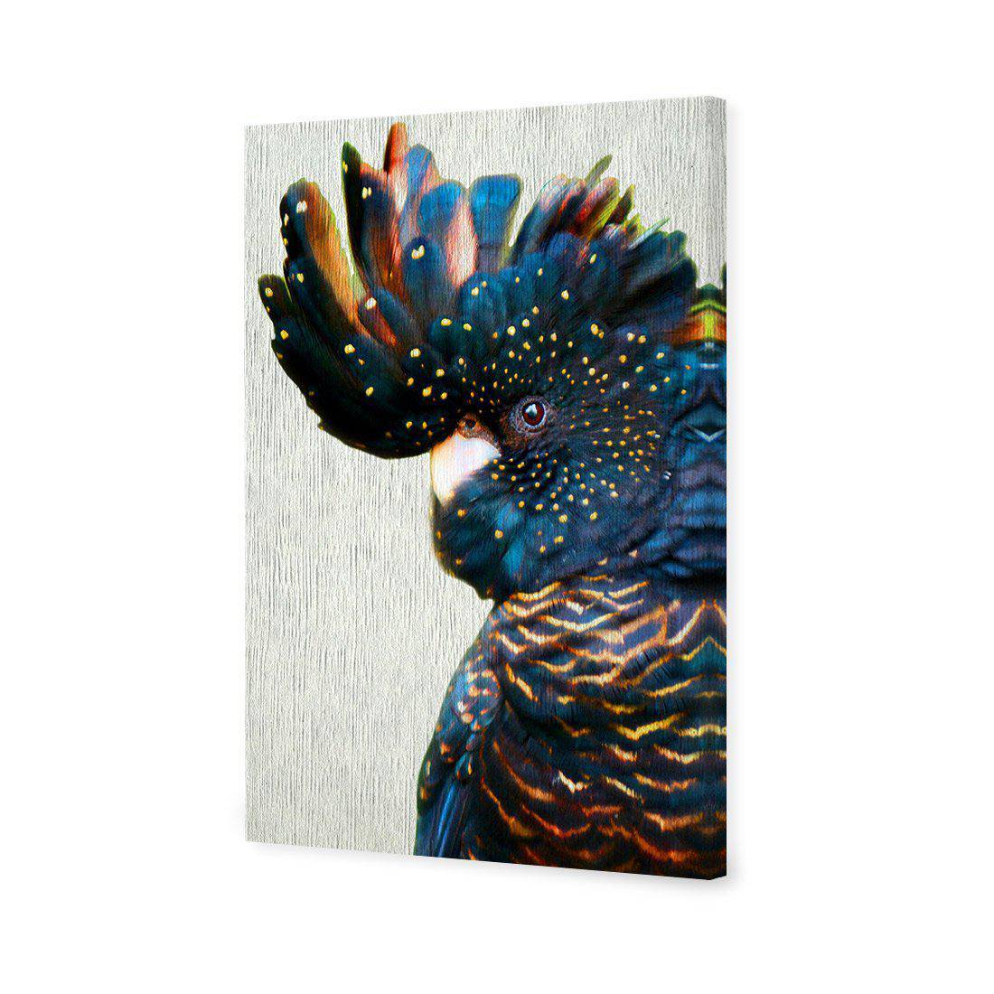 Black Cockatoo Side, Paper Canvas Art-Canvas-Wall Art Designs-45x30cm-Canvas - No Frame-Wall Art Designs