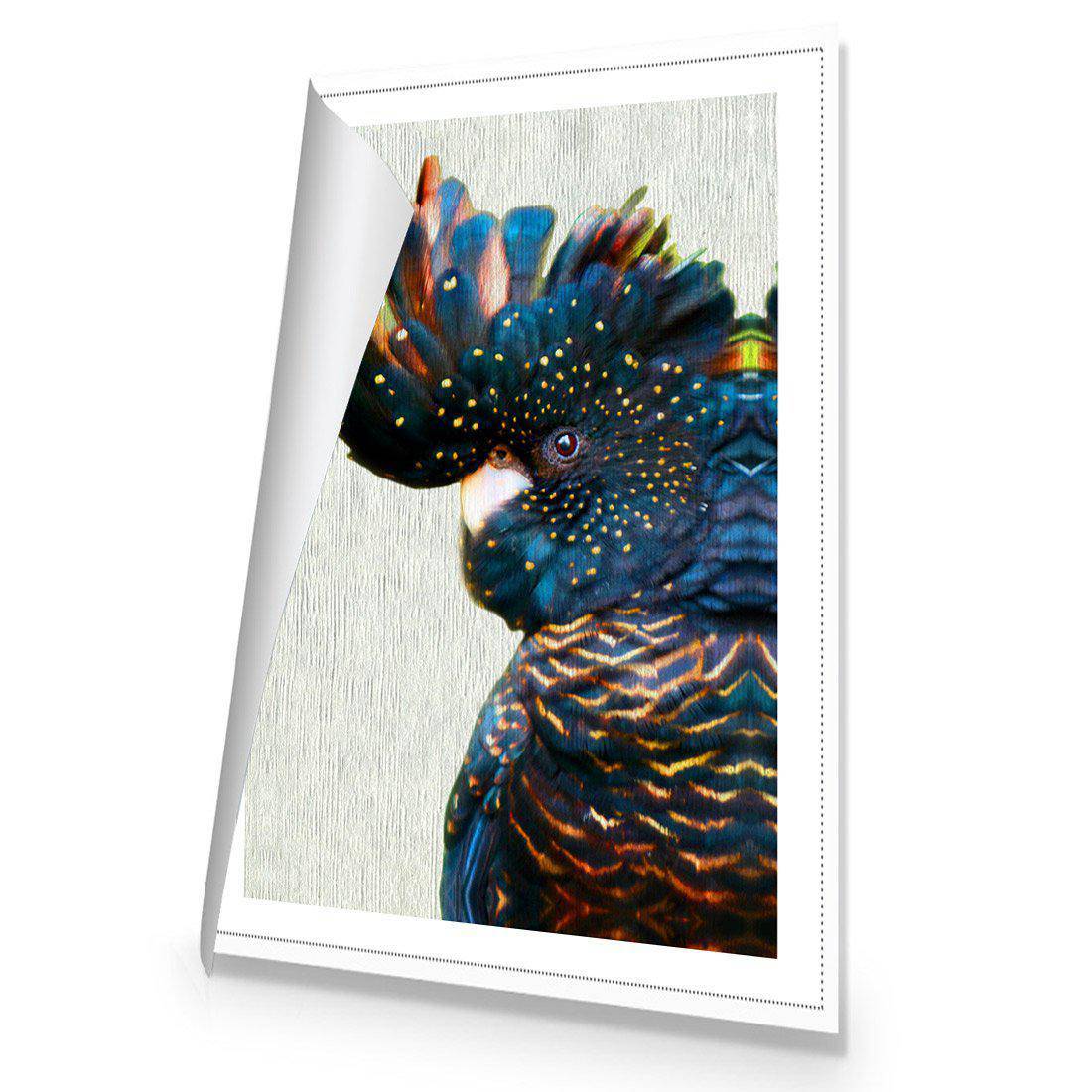 Black Cockatoo Side, Paper Canvas Art-Canvas-Wall Art Designs-45x30cm-Rolled Canvas-Wall Art Designs
