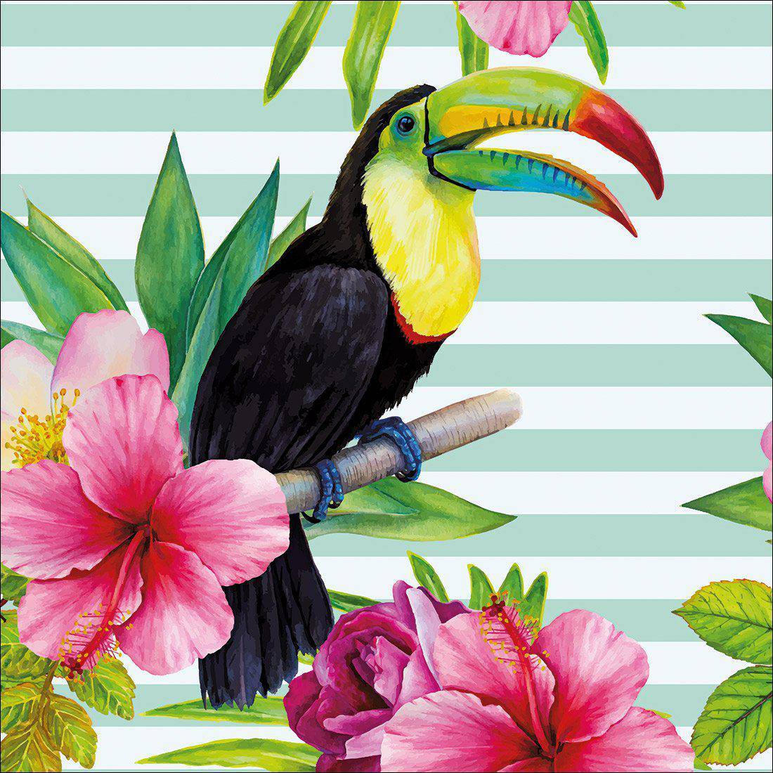 Hibiscus Toucan Canvas Art-Canvas-Wall Art Designs-30x30cm-Canvas - No Frame-Wall Art Designs
