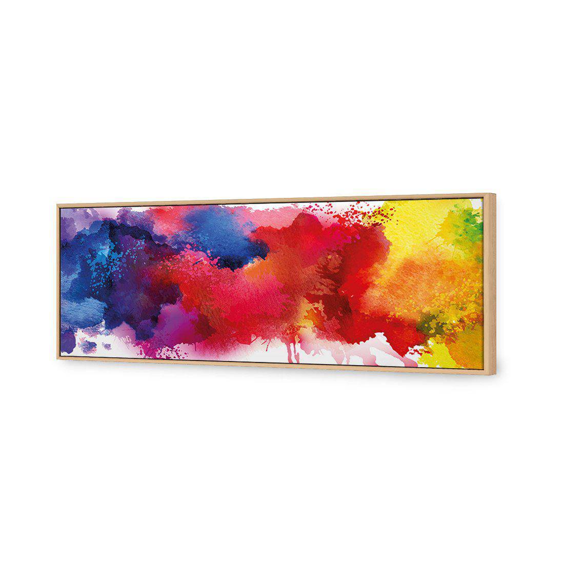 Primary Stains Canvas Art-Canvas-Wall Art Designs-60x20cm-Canvas - Oak Frame-Wall Art Designs