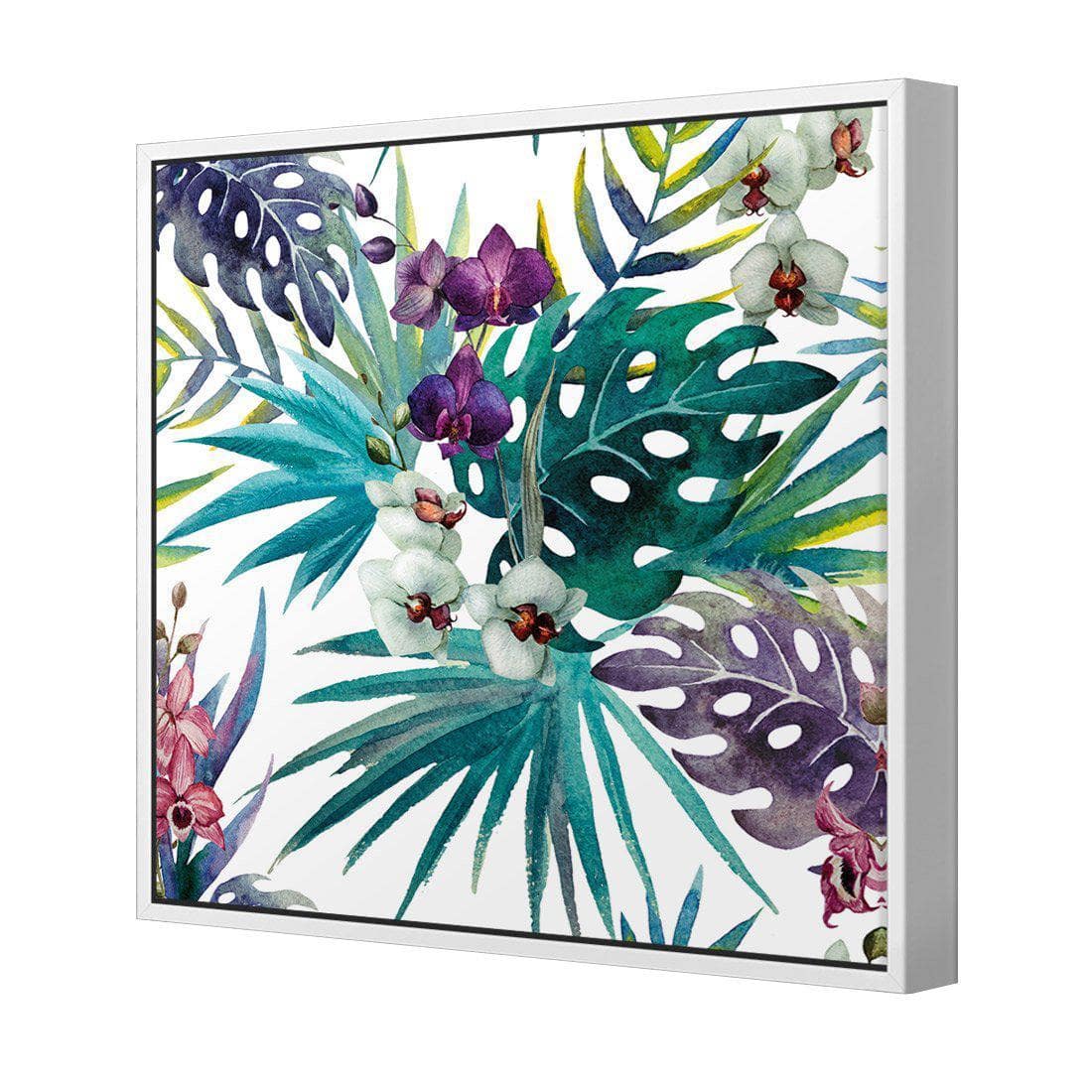 Orchid Exotica, Square | Standard Canvas | Floating Frame | White