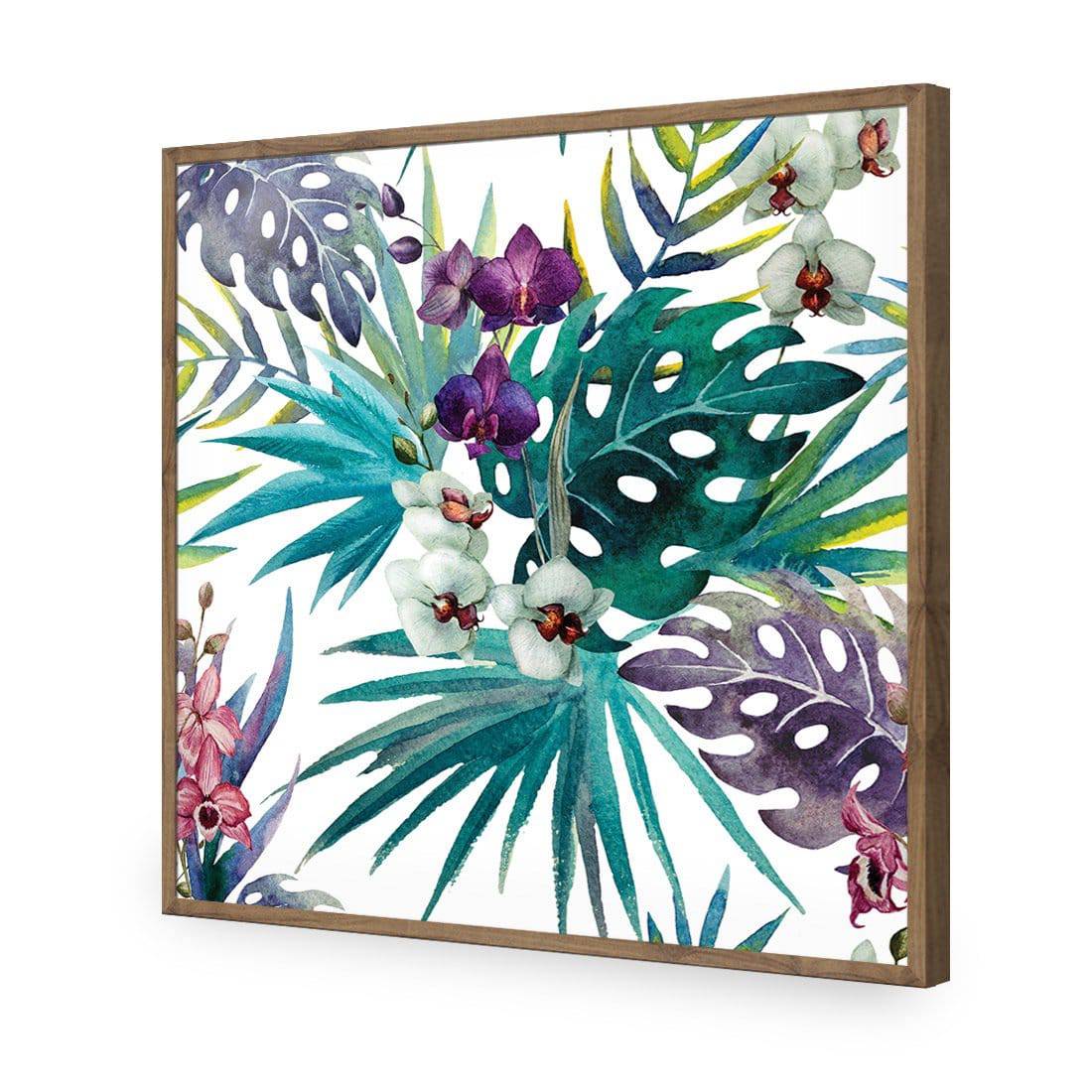 Orchid Exotica, Square-Acrylic-Wall Art Design-Without Border-Acrylic - Natural Frame-37x37cm-Wall Art Designs