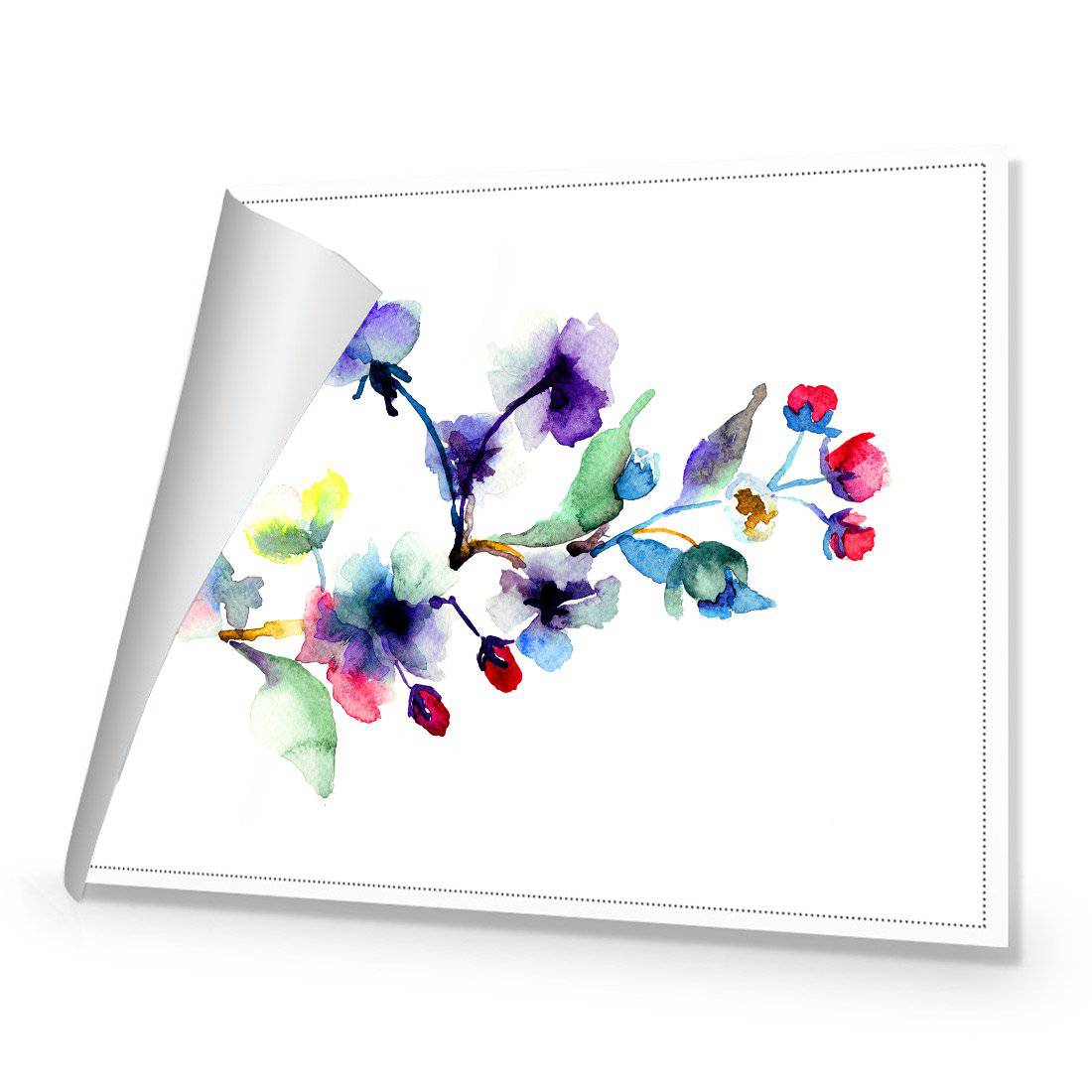 Watercolour Blossom Branch Canvas Art-Canvas-Wall Art Designs-45x30cm-Rolled Canvas-Wall Art Designs
