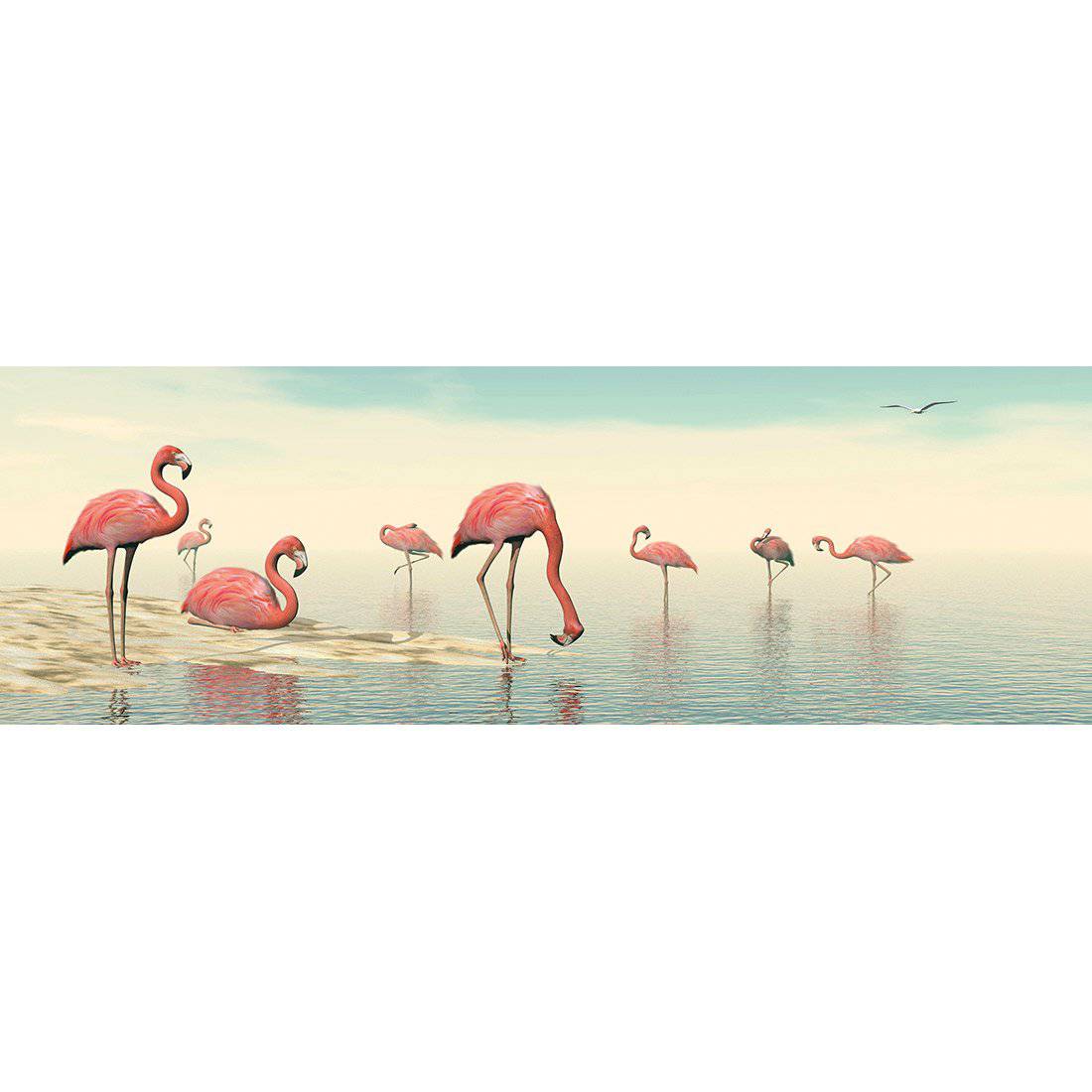 Flamingo Chill Canvas Art-Canvas-Wall Art Designs-60x20cm-Canvas - No Frame-Wall Art Designs