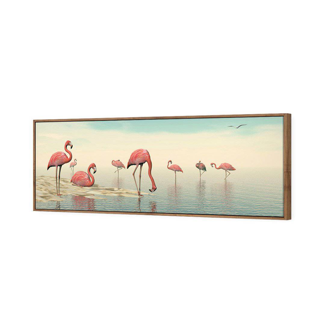 Flamingo Chill Canvas Art-Canvas-Wall Art Designs-60x20cm-Canvas - Natural Frame-Wall Art Designs