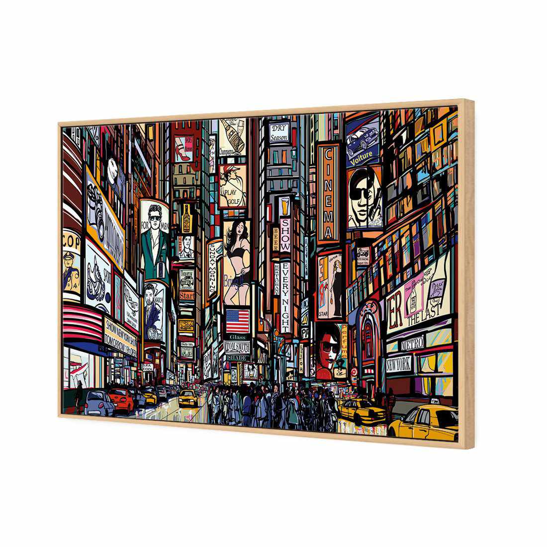 New York Advertised Canvas Art-Canvas-Wall Art Designs-45x30cm-Canvas - Oak Frame-Wall Art Designs
