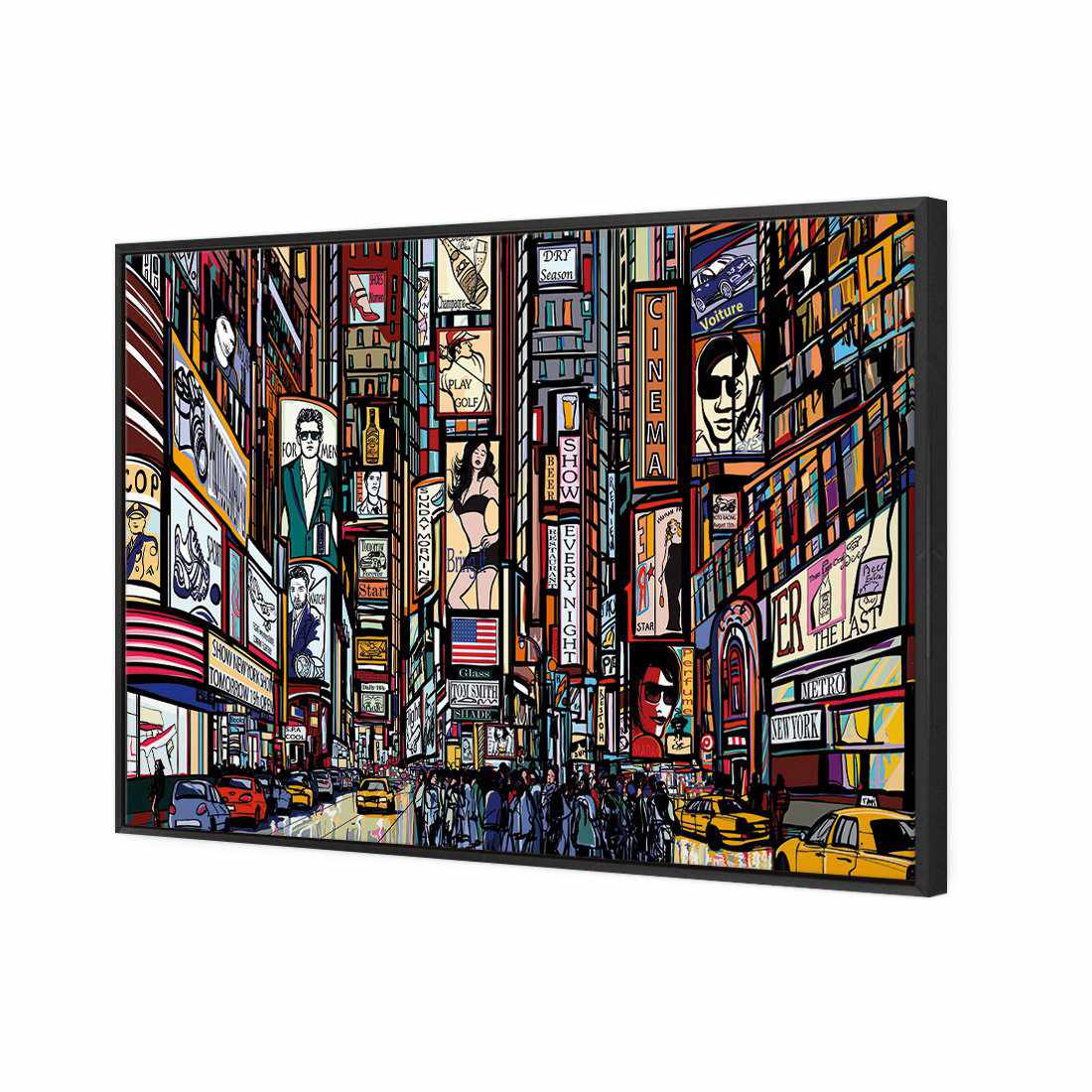New York Advertised Canvas Art-Canvas-Wall Art Designs-45x30cm-Canvas - Black Frame-Wall Art Designs