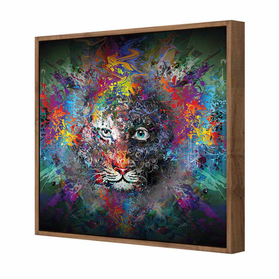 Tiger Magic Canvas Art-Canvas-Wall Art Designs-30x30cm-Canvas - Natural Frame-Wall Art Designs
