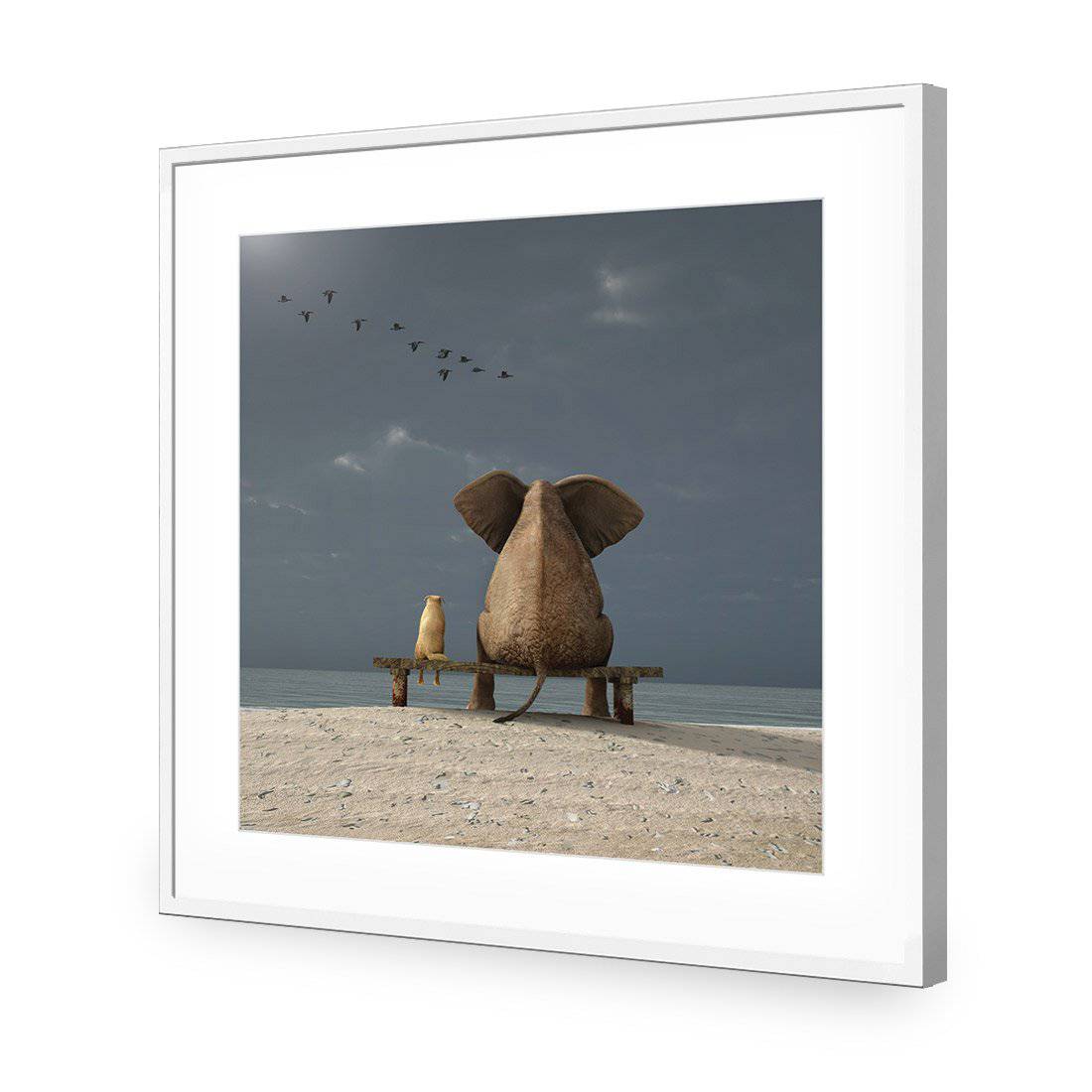 Little And Large, Square-Acrylic-Wall Art Design-With Border-Acrylic - White Frame-37x37cm-Wall Art Designs