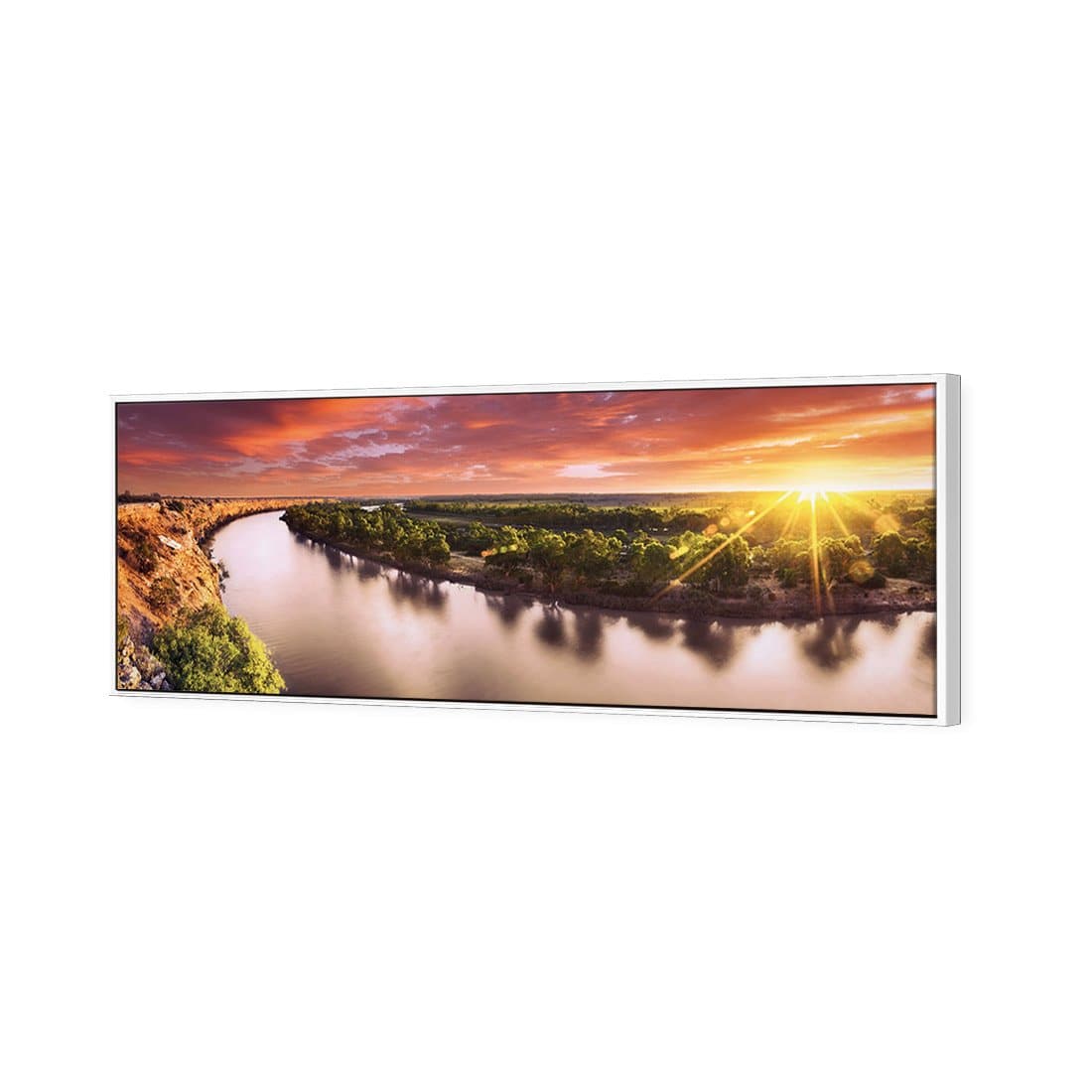 Murray River Sunrise Canvas Art-Canvas-Wall Art Designs-60x20cm-Canvas - White Frame-Wall Art Designs