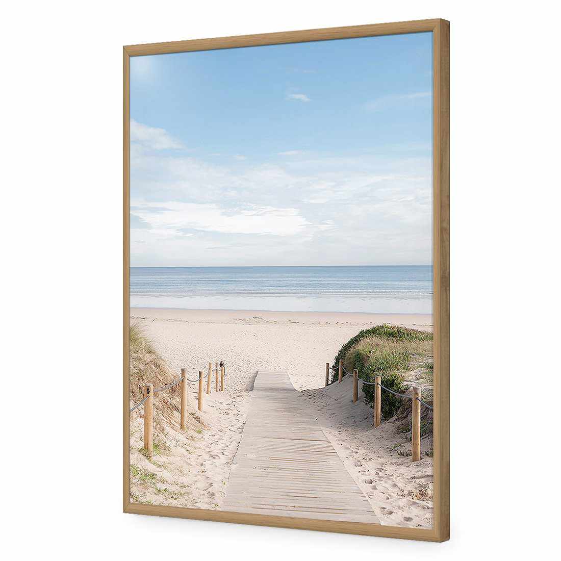 Pathway To The Sea-Acrylic-Wall Art Design-Without Border-Acrylic - Oak Frame-45x30cm-Wall Art Designs