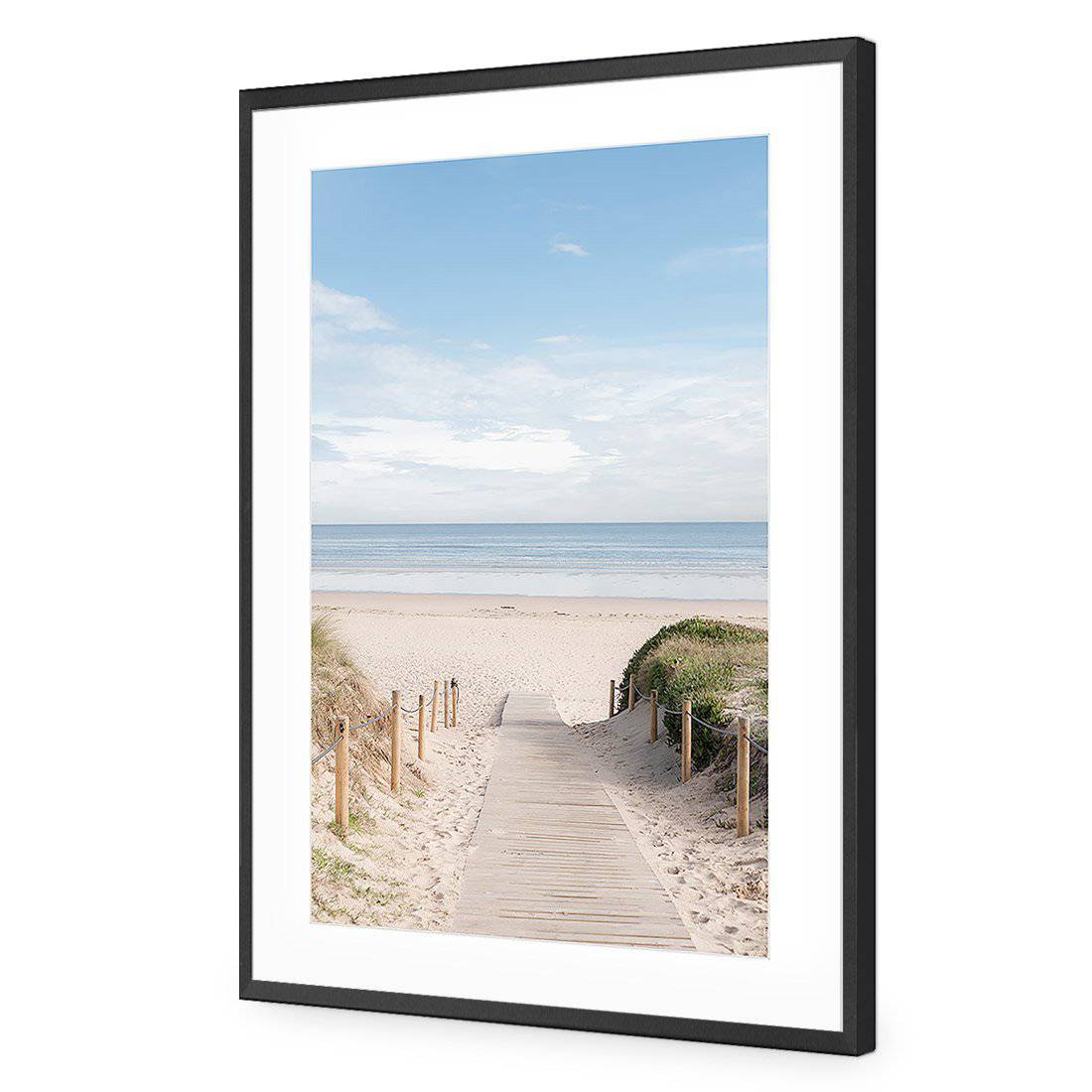 Pathway To The Sea, Rectangle | Standard Acrylic | Flat Frame With Border | Black