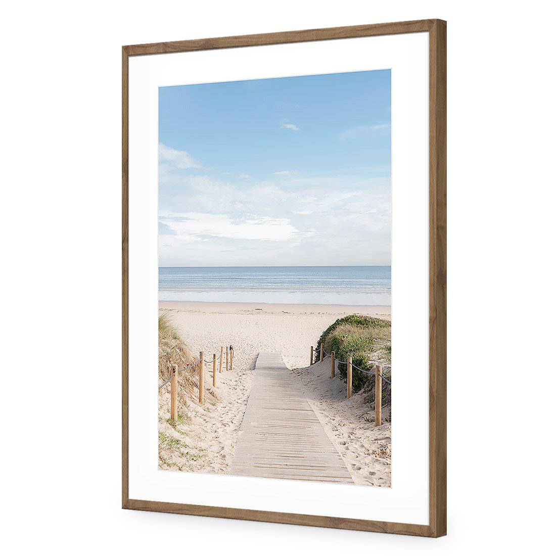 Pathway To The Sea-Acrylic-Wall Art Design-With Border-Acrylic - Natural Frame-45x30cm-Wall Art Designs