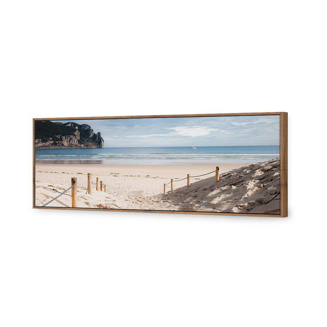 Tranquil Beach, Long | Classic Canvas | Floating Frame | Natural