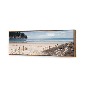 Tranquil Beach, Long | Classic Canvas | Floating Frame | Natural